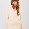 Světle béžová oversize mikina na zip NATURAL SIDE – AVRINA