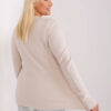Světle béžový casual plus size svetr LARYSA