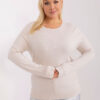 Světle béžový casual plus size svetr LARYSA
