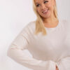 Světle béžový casual plus size svetr LARYSA