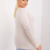 Světle béžový přiléhavý plus size svetr SHQIPE