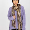 Světle béžová vzorovaná šála NORELIS s lesklou nití