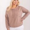 Světle hnědá plus size mikina HOODELIA