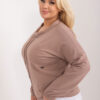 Světle hnědá plus size mikina HOODELIA