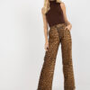 Světle hnědé široké kalhoty LAKERTA s leopardím vzorem – MELELLA