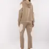 Světle hnědý casual komplet s oversize mikinou – CELENNE