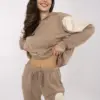 Světle hnědý casual komplet s oversize mikinou – CELENNE