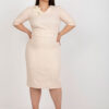 Světle broskvová elegantní plus size midi sukně – PARORIA