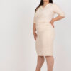 Světle broskvová elegantní plus size midi sukně – PARORIA