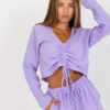 Světle fialová mušelínová crop halenka MUSSAVIE