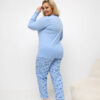 Světle modré bavlněné pyžamo SYNNØVE plus size s potiskem