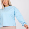 Světle modrá plus size mikina Florentia s dlouhým rukávem – CIRORA