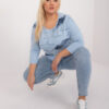 Světle modrá plus size halenka FEATHERA