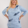 Světle modrá plus size halenka FEATHERA