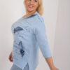 Světle modrá plus size halenka FEATHERA