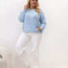 Světle modrá plus-size mikina bez kapuce RELEVANCE – DANARA