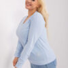 Světle modrý plus size top VELENZA