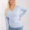 Světle modrý plus size top VELENZA