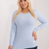 Světle modrý top LINEARA plus size