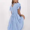 Světle modré volánové midi šaty BELEN