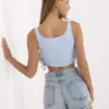 Světle modrý crop top se stahováním ORLANDA