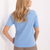 Světle modrý svetr OUTI s copánkovým vzorem