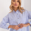Světle modro-bílá pruhovaná oversize košile BY POMMES LIFE – ALCELIA