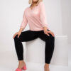 Světle růžová plus size mikina MARIANELLE