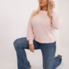 Světle růžová plus size mikina Florentia – CIRORA