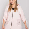 Pudrově růžová plus-size mikina Zurich na zip – IOLARA