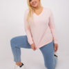 Světle růžový plus size top VELENZA