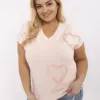 Světle růžový plus size top CORDEVINA