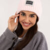 Světle růžová zimní beanie čepice – JOHANNA