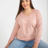 Světle růžový plus size top LINETTA