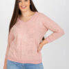 Světle růžový plus size top LINETTA