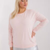 Světle růžová plus size mikina CALMERA