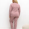 Světle růžové bavlněné pyžamo GIUSEPPA plus size s květinami