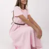Světle růžové midi šaty FLORELLA