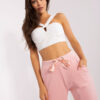 Světle růžové jogger tepláky Lily Rose s vázáním – HELIVA