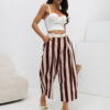 Světle růžovo-hnědé pruhované culottes – LEVERIA