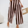 Světle růžovo-hnědé pruhované culottes – LEVERIA