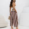 Světle růžovo-hnědé pruhované culottes – LEVERIA