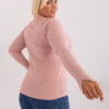 Světle růžový plus-size svetr SIMONNE s výstřihem V