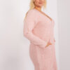 Světle růžový plus-size svetr LISELOTTE z viskózové směsi