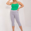 Světle šedé kalhoty 3/4 plus size s pružným pasem – BASINA