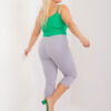 Světle šedé kalhoty 3/4 plus size s pružným pasem – BASINA