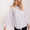 Světle šedo-bílá oversize košile BY POMMES LIFE s límcem – ALCELIA