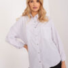 Světle šedo-bílá oversize košile BY POMMES LIFE s límcem – ALCELIA