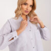 Světle šedo-bílá oversize košile BY POMMES LIFE s límcem – ALCELIA