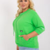 Světle zelená plus size mikina GREENPOCKET